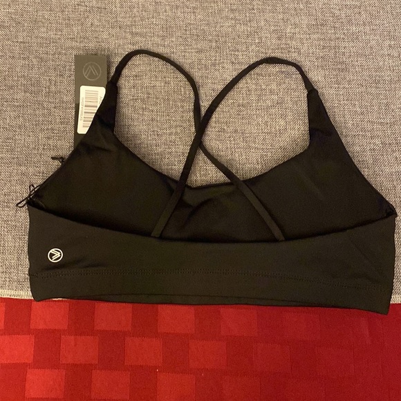 SAVVI ARID Small Black Scoop Neck Strappy Criss Cross Back Sports Bra - Picture 7 of 8